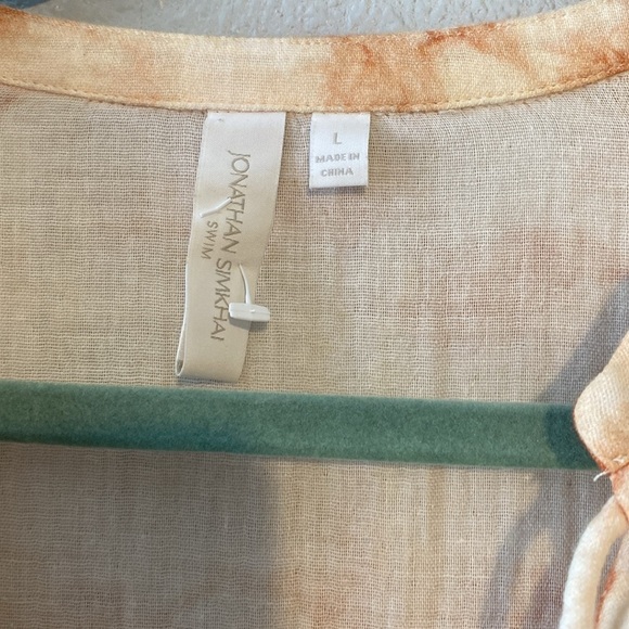 JONATHAN SIMKHAI Orange Gauze Opal Tie Dye Mini Dress Cover Up - Picture 4 of 8